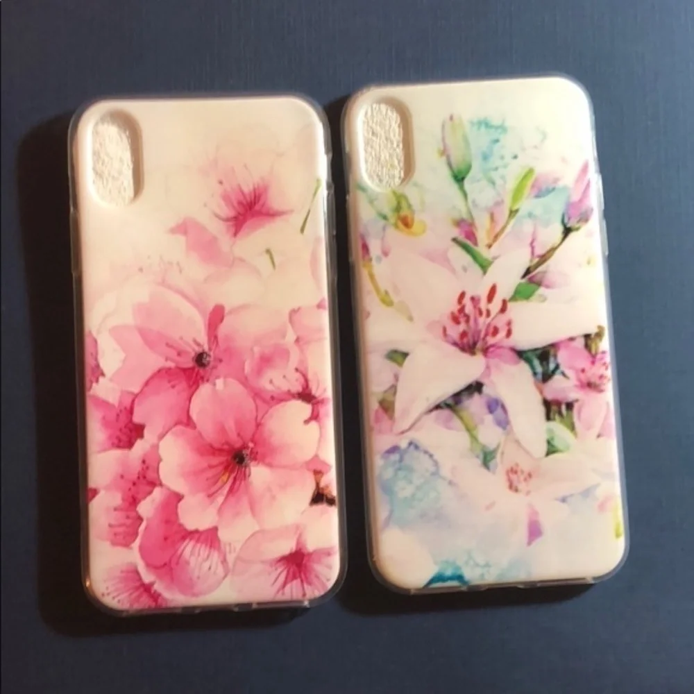 2 New Floral iPhone X Cell Phone Cases